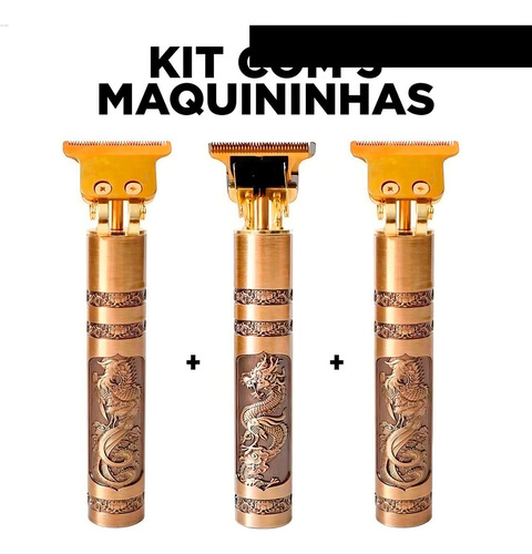 Kit 3 Máquinas De Barbear E Cortar Cabelo Faz Pezinho Risco