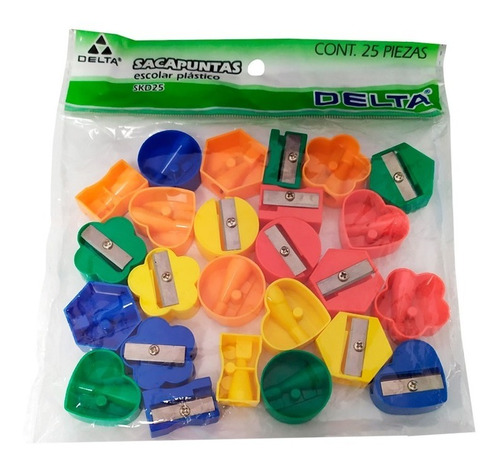 Sacapuntas De Plastico Barrilito 25 Pzs Colores Escolar