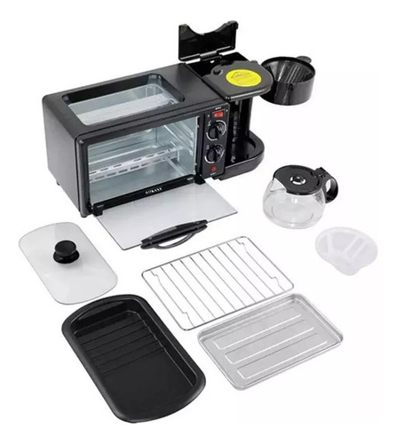 Máquina For Hacer Desayuno 3 En 1 Horno Cafetera Sarten