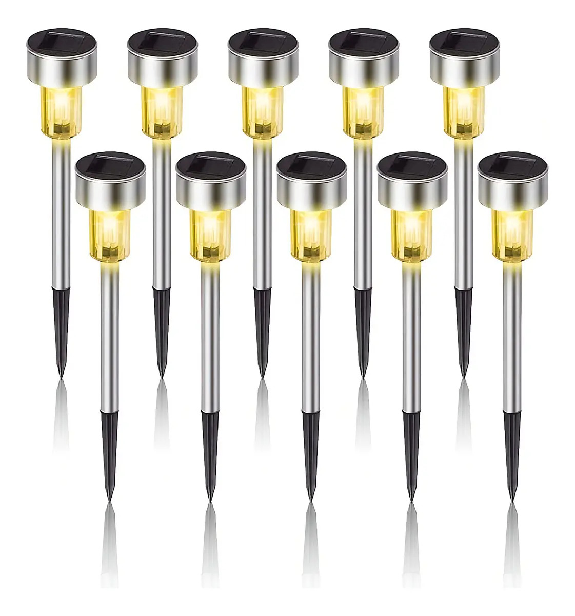 Luces Solares LED Jardín Exterior IP65 Blanco Cálido Paquete 10 SUNHUI