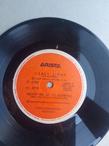 Vinilo Single Carly Simon Mejor No Se Lo Cuentes 