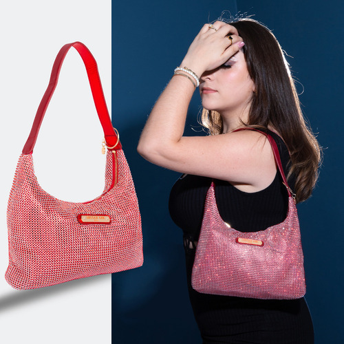 Bolsa Hobo Nicole Lee Celestia De Fiesta Fw23 Color Rojo