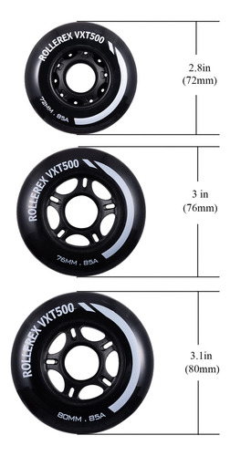 Rollerex Vxt500 - Ruedas De Patinaje En Línea (varios Tamaño