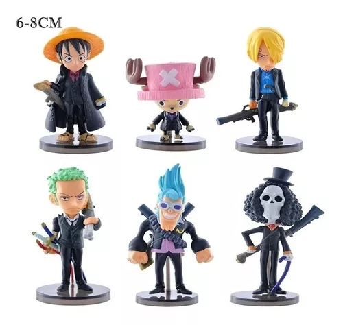 Kit 6 Bonecos One Piece Filme Z Luffy Zoro Sanji Brook