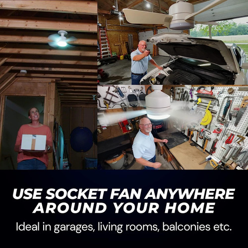 Ventilador De Techo Moderno Con Socket Enroscable Foco Led