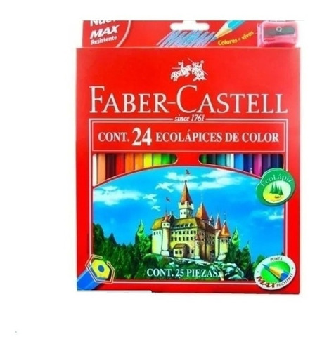Lapices Faber Castell X 24 Colores Ecolapices Escolares