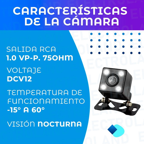 Imagen 7 de 10 de Kit Pantalla Monitor 4.3 Y Camara Marcha Atras Entrada Rca