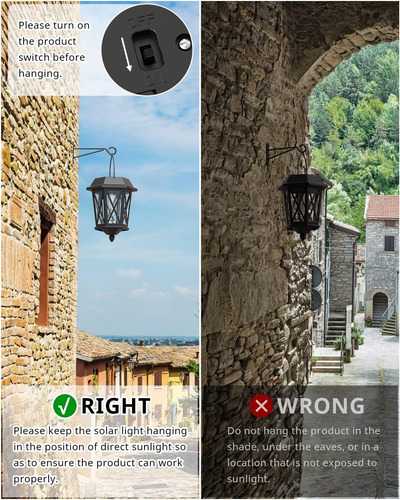 Luces De Linterna De Pared Solar Teklaps 2 Paquete, Decoraci