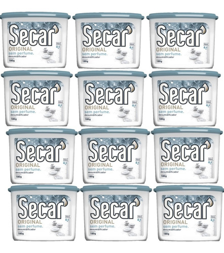 12 Unid. Antimofo Secar 180g Sem Perfume Desumidificador