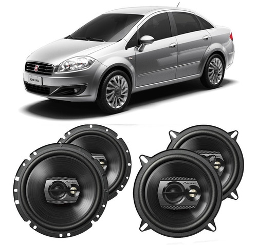 Falante Fiat Linea 2007 A 2016 200w Rms Automotivo Kit