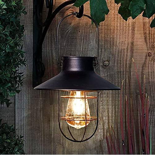 Solar Lantern Outdoor Hanging Light Metal Solar Lamp Wi...