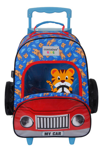 Mochilete Escolar Infantil Container Kids My Car Azul - 6068