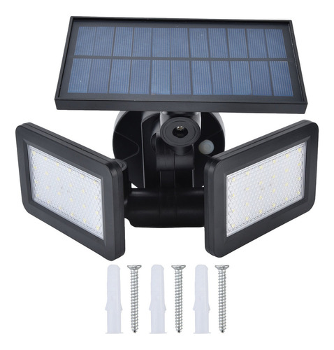 Luces Solares De 2 Cabezales Con Movimiento, 48 Led, 450 Lm,