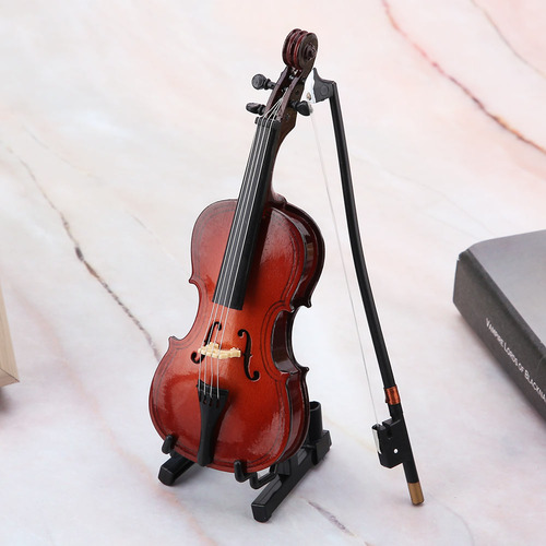 Violín En Miniatura Modelo Mini Violín De Madera Con Soporte