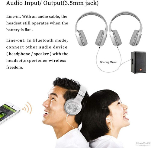 Bluedio Wireless Bluetooth V5.0 Audífonos Estereo Con M...