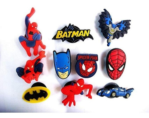 Spiderman Batman Jibbitz Pins Crocs. Pack X 10 + 10 Deregalo