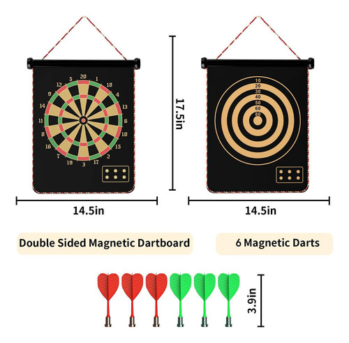 Juego Dardo Tablero Colgante Y Plegable Accesorios Magnético