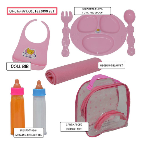 Juego De Alimentación Y Botellas Mágicas Para Muñecas