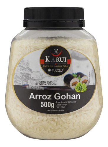 Arroz Gohan Tipo 1 Karui Oriental Pote 500g