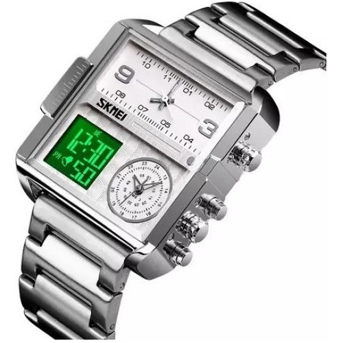 Reloj Skmei Luxury Square For Hombre Con Cronógrafo Y Fecha