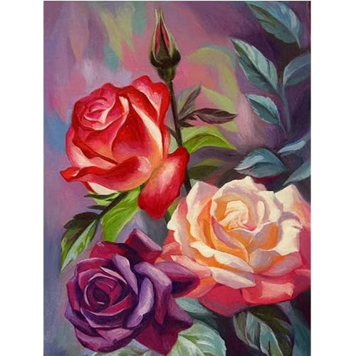 Kits De Arte De Pintura De Diamantes Rosa Flor 5d Kit D...