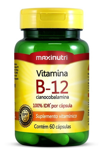 Imagem 1 de 2 de Suplemento em  cápsulas Maxinutri  Encapsulados Vitamina B12 vitaminas em pote 60 un