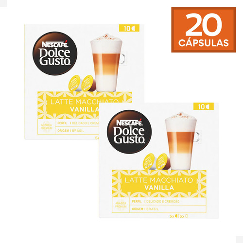 Kit 20 Capsulas Dolce Gusto Vanilla Latte Macchiato Baunilha