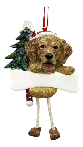 Ornamento De Golden Retriever Con Diseno Unico De Patas CoLG