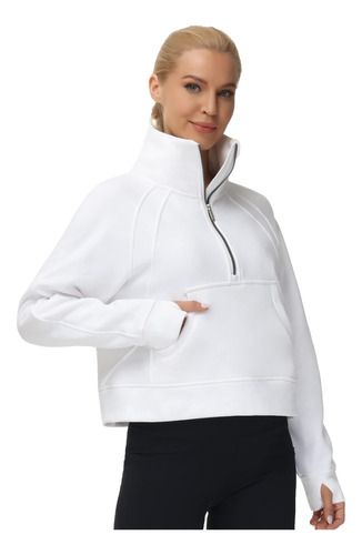 The Gym People Sudadera Corta De Forro Polar Con Media Crem.