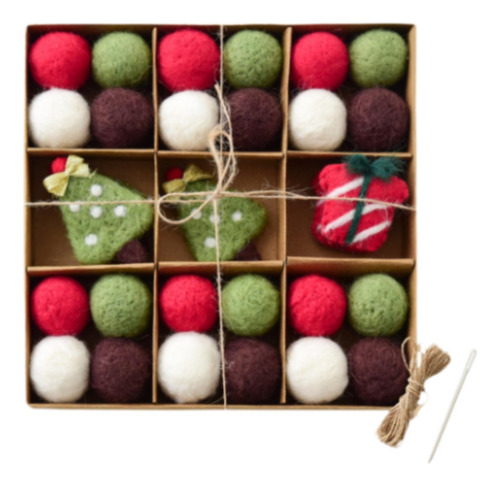 Kit De Guirnalda De Bolas De Fieltro De Navidad Diy