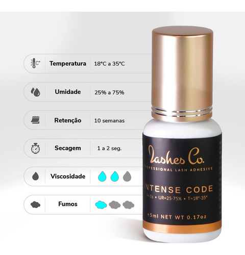 Lashes Co Intense Code Cola Adesivo Para Extensão De Cílios