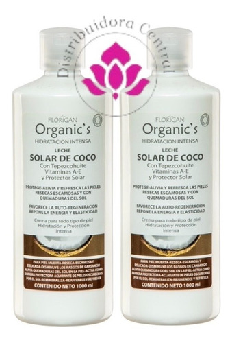 Leche Protectora Solar De Coco Con Tepezcohuite Florigan 2pz