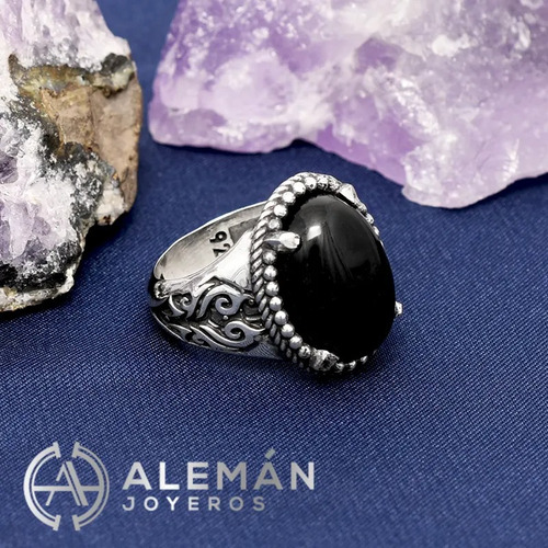 Padrísimo Anillo De Plata .925 Modelo Elijah Negro 10