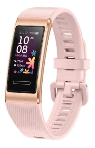 Huawei Band 4 Pro 0.95" caja de  metal y plástico de ingeniería, malla  rosa claro de  goma de silicona TER-B19S