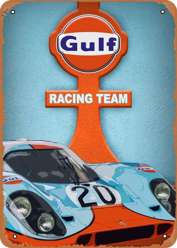 Cartel De  L De Aspecto Vintage  Cars Gulf Racing Team ...