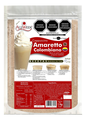 Cappuccino Amaretto Colombiano 1kg (frappé Mix/ Base Polvo)