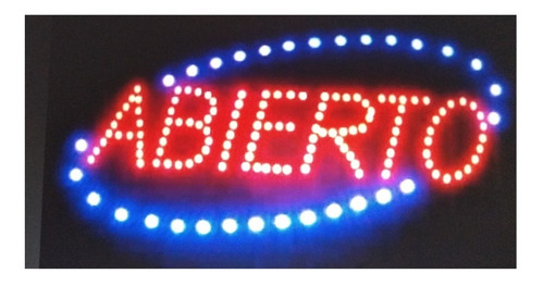 Cartel Led Abierto Import. X 10 - Rebajado 35% - 40 Palabras