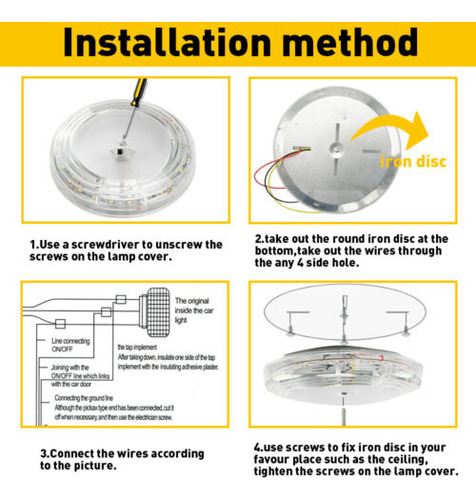 Rv Led 12v Ceiling Fixture Round Reading Dome Light For Bbv