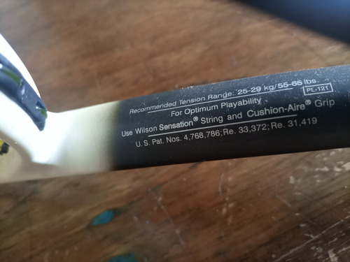 Raqueta Nilon Amarillo Wilson Hammer 6.2 (Usado)