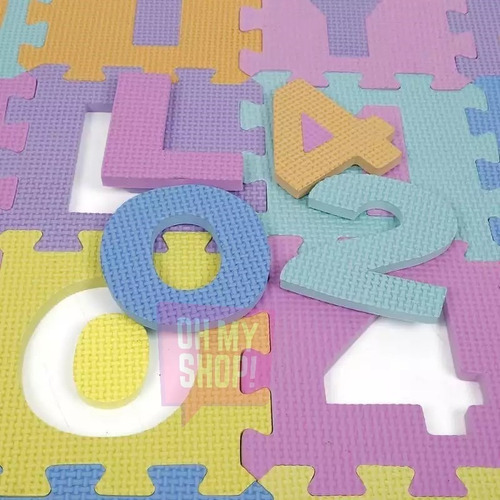 Imagen 5 de 8 de Piso De Goma Eva Encastrable 36pcs Números Y Letras Alfombra