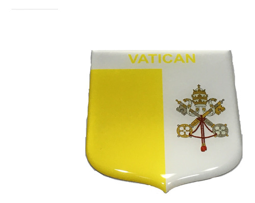 Adesivo Resinado Em Escudo Da Bandeira Do Vaticano