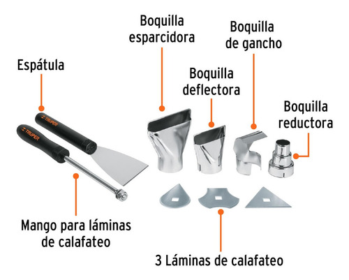 Pistola De Calor Profesional, 2000 W, Truper, 16432