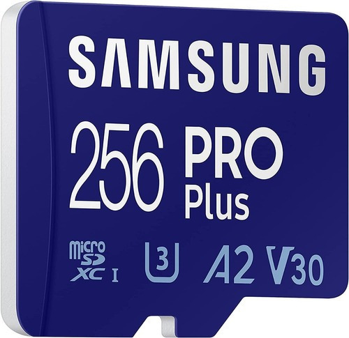 Samsung Pro Plus 256gb 4k U3 A2 V30 160mb/s + Adaptador Sd