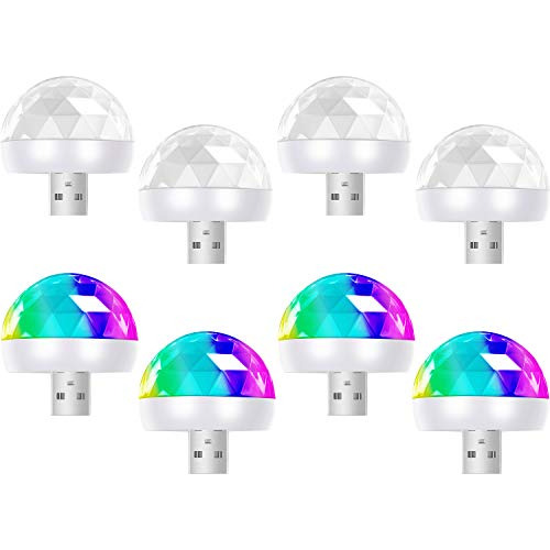 8 Piezas De Mini Luces De Discoteca Usb De 1.58x1.58 Pu...