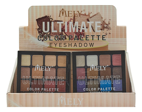 Paleta Maquillaje Eyeshadow Ultimate Mely Caja Completa X12 