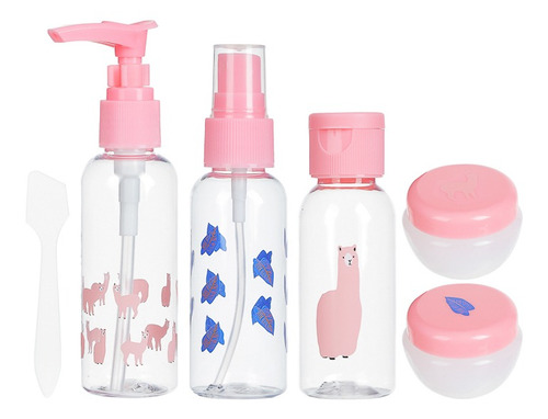 Miniso Set De Botellas Para Viaje Llama Plástico 6 Piezas