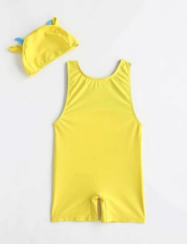 Traje De Baño De Niño Enterito Con Gorro Modelo Exclusivo