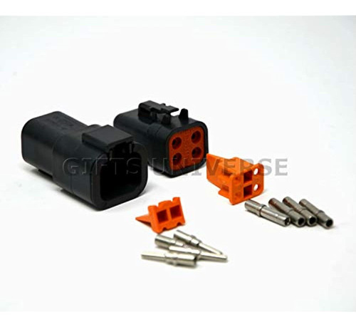 Conector Deutsch Negro Dtp 4-pin Kit 12-14awg Sólidos Contac