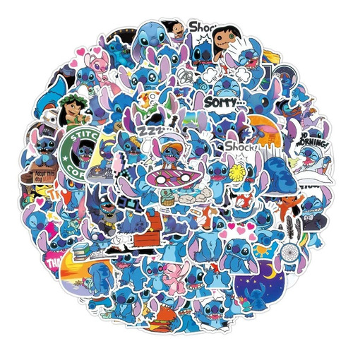 Lilo Stitch  Paquete De 100 Pegatinas De Vinilo De Dibu...