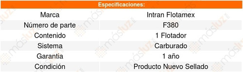 Flotador Tanque Gasolina Pick Up C150 5.0l V8 82 A 89 Intran